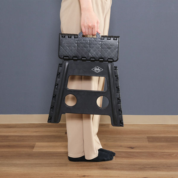 不二貿易 フォールディングステップスツール H32cm BK 77522 1個