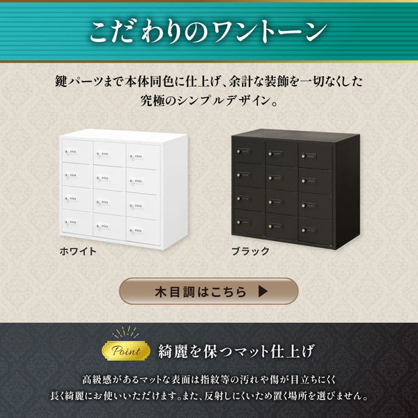ネットフォース NSAFEII 3列4段12人用 ダイヤル錠 ホワイト