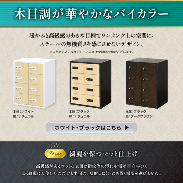 ネットフォース NSAFEII 2列4段8人用 ダイヤル錠 ナチュラル×ホワイト