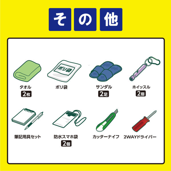 アイリスオーヤマ 防災リュックセット　長期保存食品付き　２人用　６７点 NBS2-67 1セット（直送品）