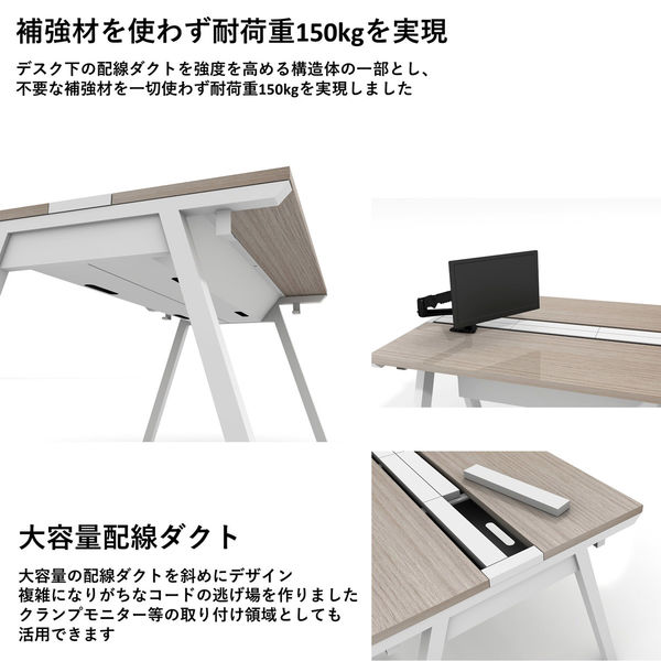 【軒先渡し】LASHローカウンター 幅1500×奥行900×高さ720mm ダーク天板/ブラック脚 1台（直送品）