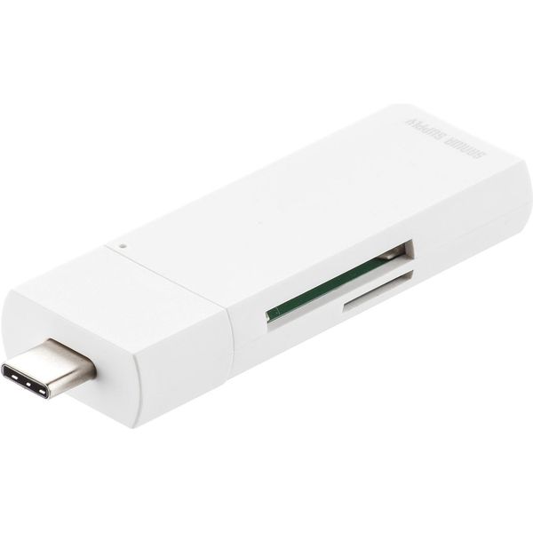 サンワダイレクト USB Type-Cカードリーダー（カードリーダー・SD・microSD・USBハブ・スライドキャップ） 1個（直送品） - アスクル