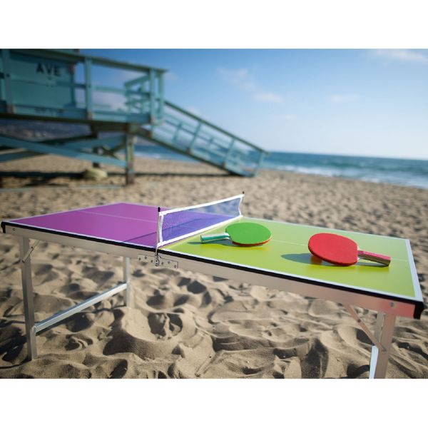スパイス バカンス バイカラー キャリー卓球台セット ピンク×イエロー