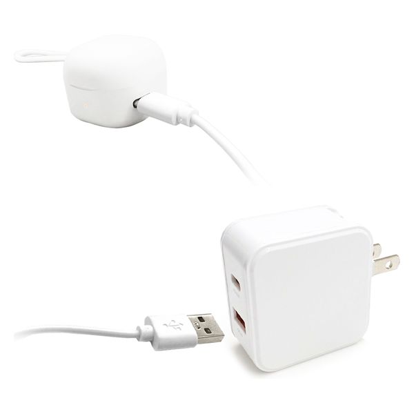 エアージェイ Bluetoothワイヤレスイヤホン COLON WH ABT-AP9 1