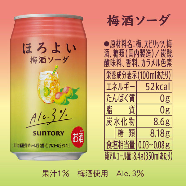 チューハイ ほろよい 梅酒ソーダ 350ml 6本 缶チューハイ サワー