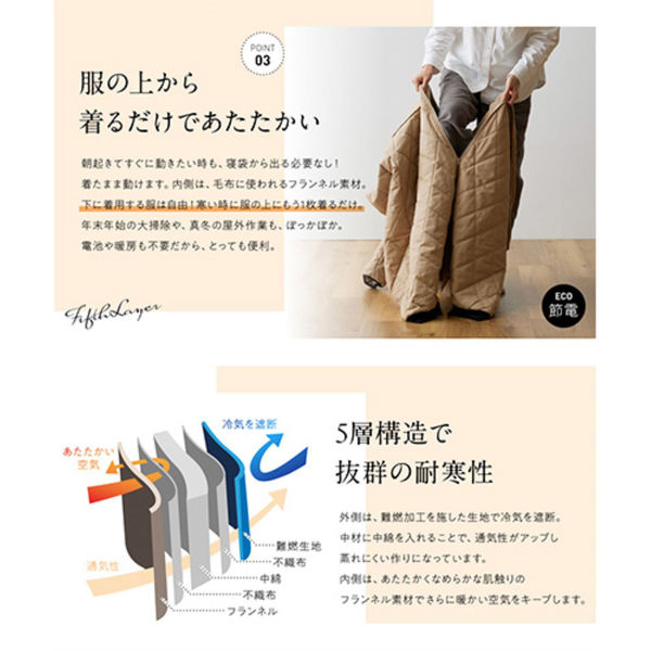 AQUA yucuss 難燃ネル防炎仕様のサロペット風 アウトドア