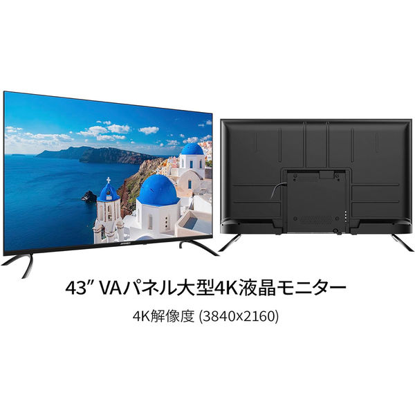 JAPANNEXT 43インチ ワイド 4K液晶モニター JN-V43UHDR-U-H2 1台（直送品） - アスクル