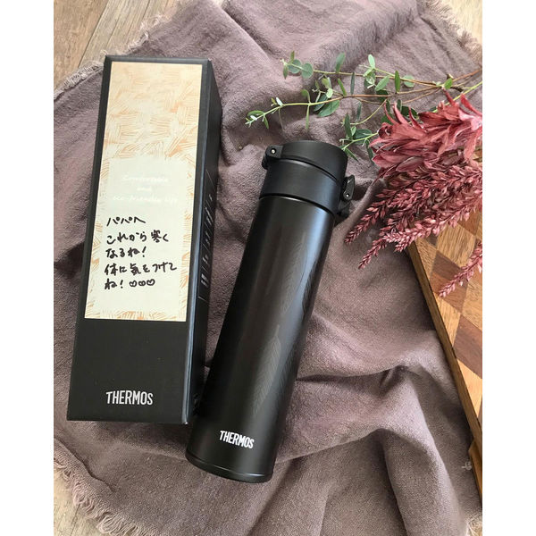 サーモス（THERMOS） 真空断熱 ケータイマグ 400ml JNI-403L BKL ロハコ コラボ商品【限定デザイン】 限定 - アスクル