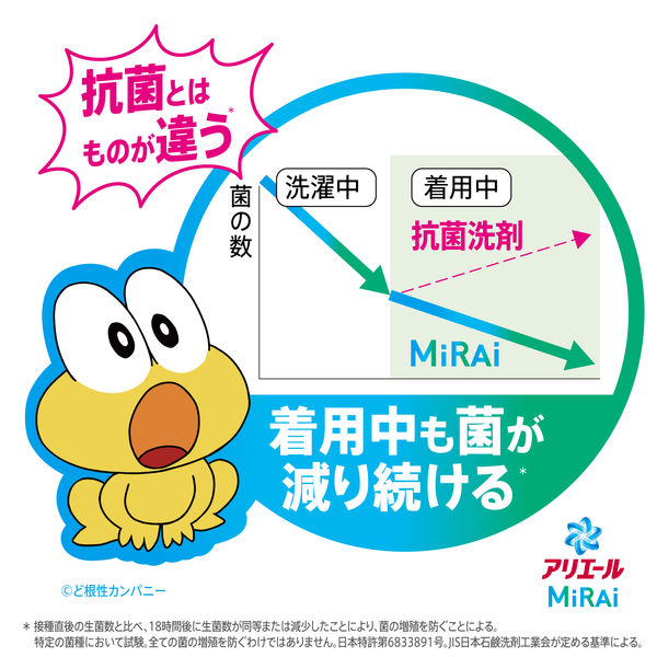 アリエール MiRAi（ミライ） 消臭プラス 超ジャンボ 詰め替え 920g 1セット（1個×3） 洗濯洗剤 P＆G - アスクル