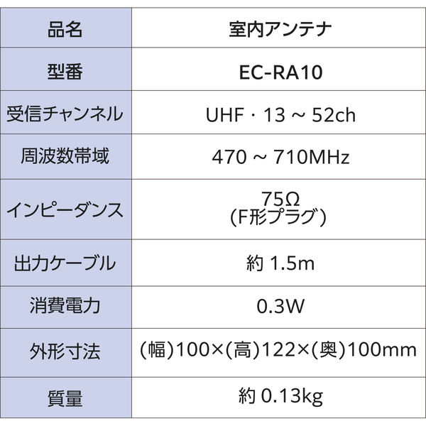 DXアンテナ 室内アンテナ テレビアンテナ 地上デジタル放送用