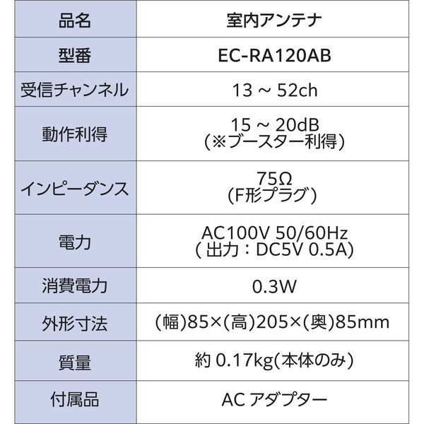 DXアンテナ 室内アンテナ アンテナ (ブースター内蔵) 強電界地域 DXアンテナ 室内アンテナ アンテナ (ブースター内蔵) 強電界地域