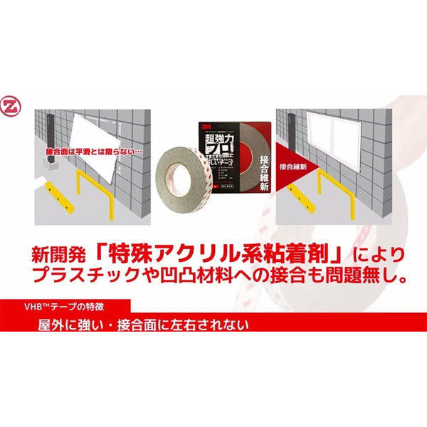 超強力両面テープ VHB アクリルフォーム 構造用接合テープ BR-12