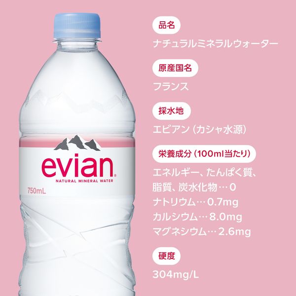 伊藤園 evian（エビアン） 750ml 1セット（24本）【正規輸入品