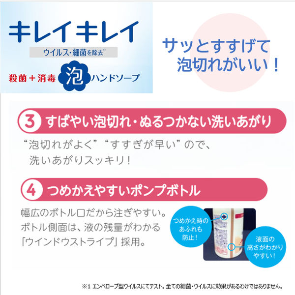 キレイキレイ薬用泡ハンドソープ 無香料 業務用4L 1箱（3個入） ライオン アスクル