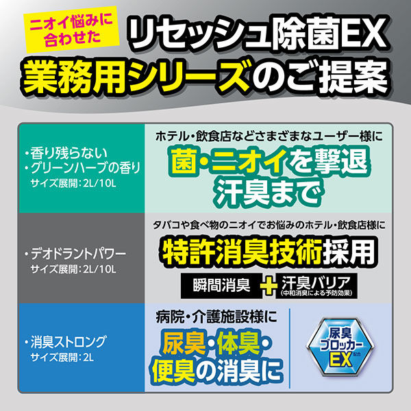 リセッシュ除菌EX デオドラントパワー 業務用 香り残らない 詰替2L