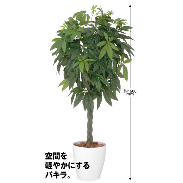 アイコム 人工観葉植物 人工樹木 パキラ AGA-1503N 1鉢 - アスクル