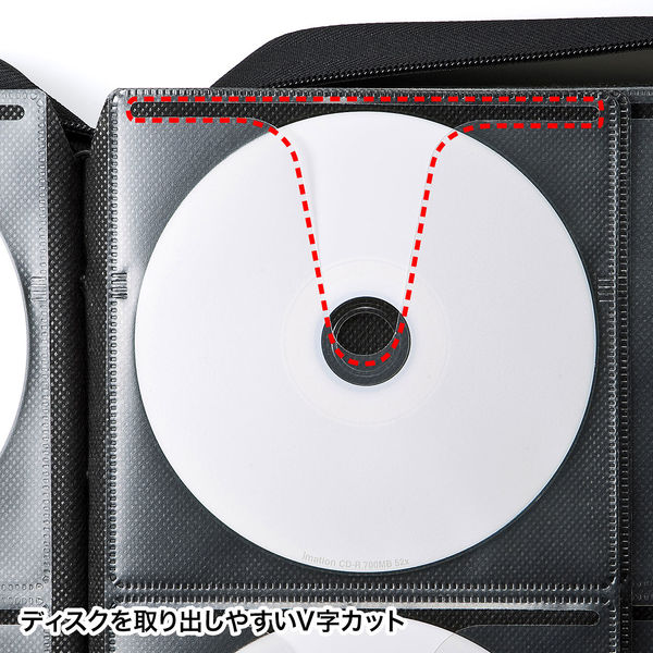 サンワサプライ DVD・CDセミハードケース（160枚収納・ブラック） FCD-WL160BK 1個 - アスクル