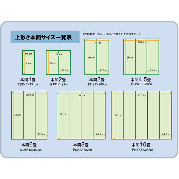 イケヒコ 純国産 い草 上敷き カーペット 糸引織 『湯沢』 本間6畳（約