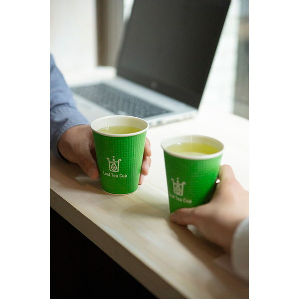 【アウトレット】吉村 ＜茶葉入り紙コップ＞Leaf Tea Cup（リーフティーカップ） 緑茶 1セット（1個入×5袋）