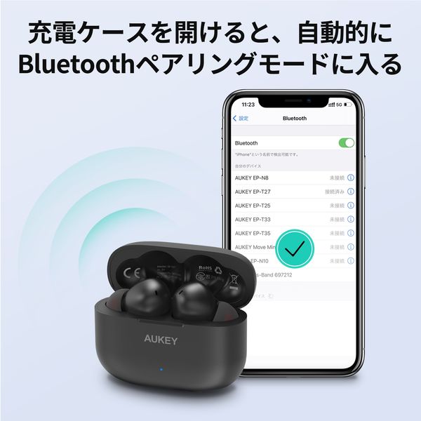 完全ワイヤレスイヤホン 超小型 Bluetoothイヤホン aptX搭載 Move Neo