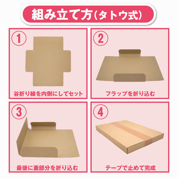 ザップ タトウ式(ヤッコ型)メール便ケース ネコポス A4サイズ 7553 1箱