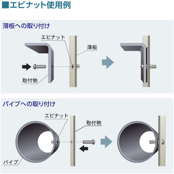 ロブテックス ブラインドナット”エビナット”（薄頭・スチール製
