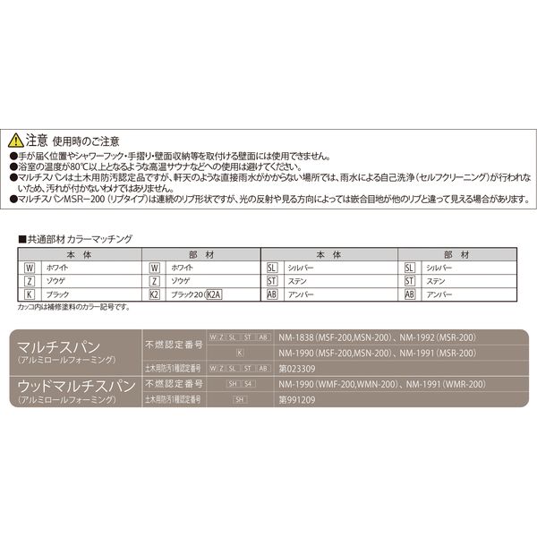 建築資材・浴室用パネル】フクビ化学工業 不燃スパンドレル マルチスパン フラット調 3m アンバー 1梱包（12枚入）（直送品） - アスクル