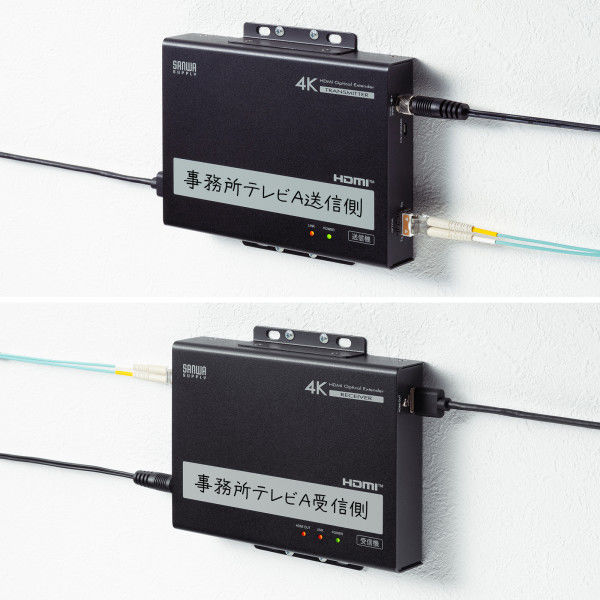 サンワサプライ 光ファイバHDMIエクステンダー(4K対応・300m延長