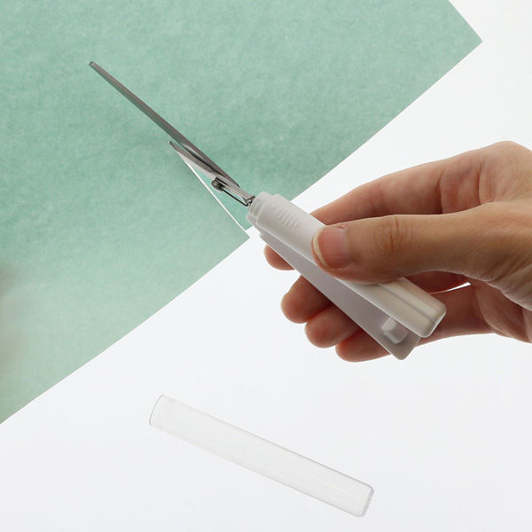 サンスター文具 スティッキール はさみロング ホワイト×クリア