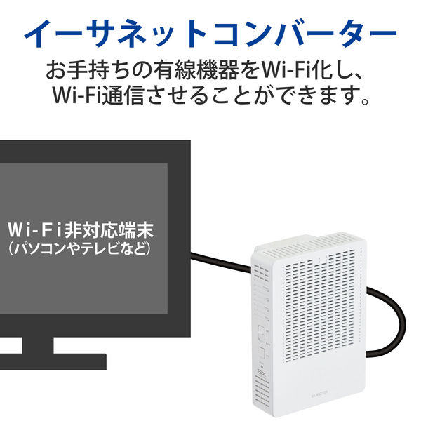 無線LAN 中継器 Wi-Fi 1201+574Mbps 高速通信 ホワイト WTC-X1800GC-W
