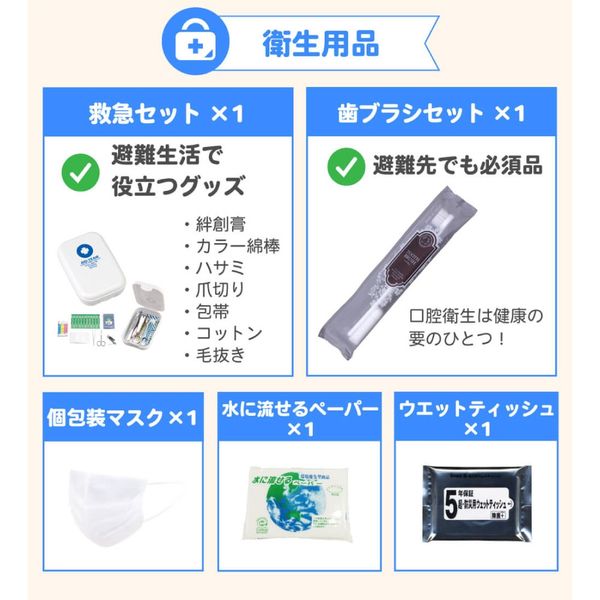 車載用防災セット 1人用 緊急脱出ハンマー＋多機能LEDライト付き