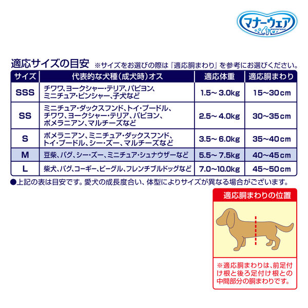 マナーウェア 男の子用 長時間 オムツ 高齢犬にも M 38枚 ペット用 ユニ・チャーム - アスクル