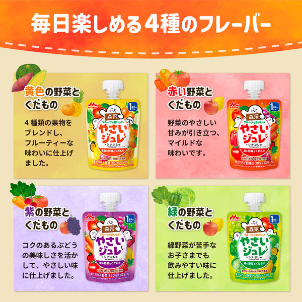 【1才頃から】森永乳業 フルーツでおいしいやさいジュレ 70g×6個 1セット（3箱）