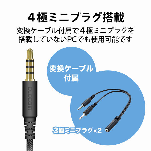 エレコム ヘッドセット ネックバンド マイク付き USB 軽量 両耳 1.8m ブラック HS-NB03SUBK