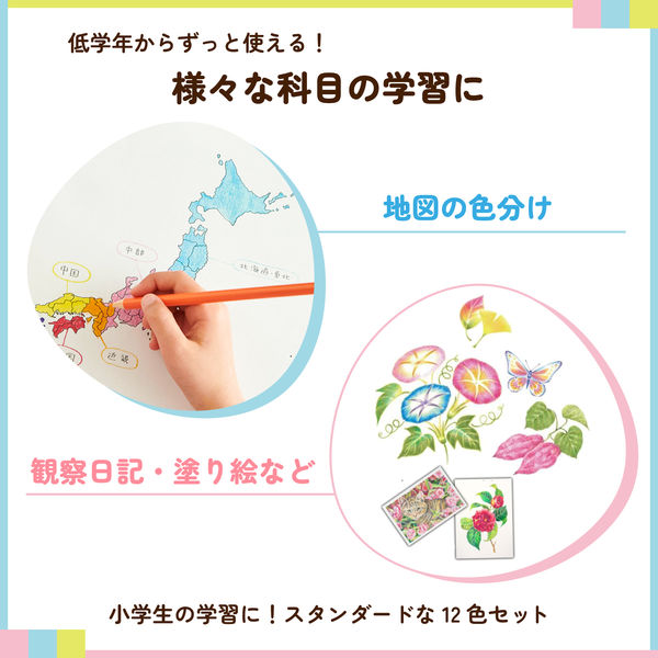 サクラクレパス 小学生色えんぴつ 12色 ソフトケース入り 3