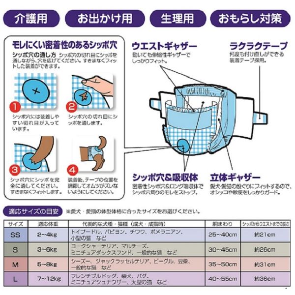 ネオ・オムツ L 26枚 中型犬用 3袋 ペット用 おむつ 猫ちゃんにも使えます - アスクル