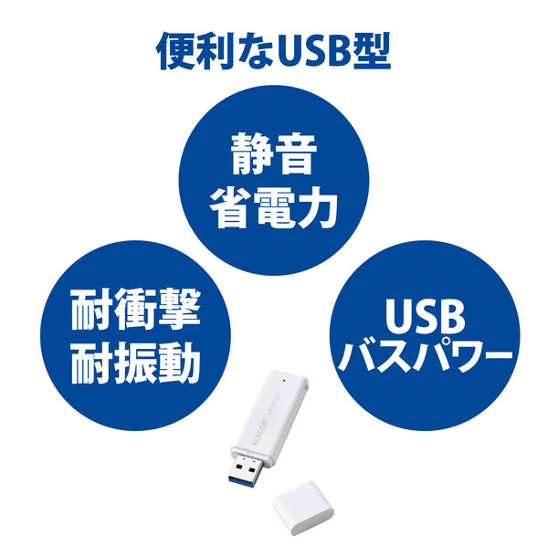エレコム 外付けSSD 250GB ポータブル USB 5Gbps USB3.2（Gen2）対応 小型 キャップ式 ブラック ESD-EMC0250GBK