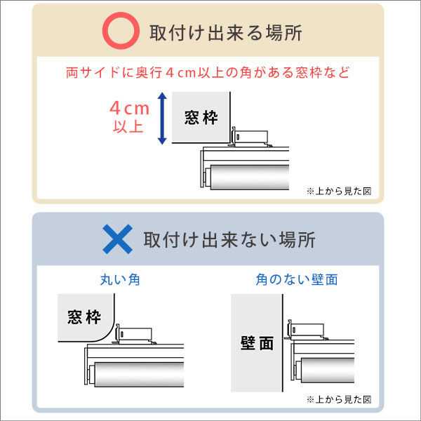 ロールスクリーン つっぱり 幅120cm ホワイト ロールスクリーン（ロールカーテン） 簡単取り付けつっぱり式 高