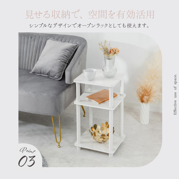 ダークグリーン 二段式テーブル 花柄