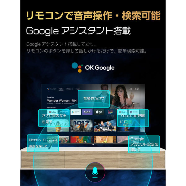 WIS 50V型チューナーレススマートテレビ AI-S50K 1個（直送品
