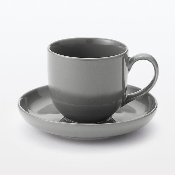 無印良品 日常の器 デミタスソーサー グレー 約直径11cm 1セット