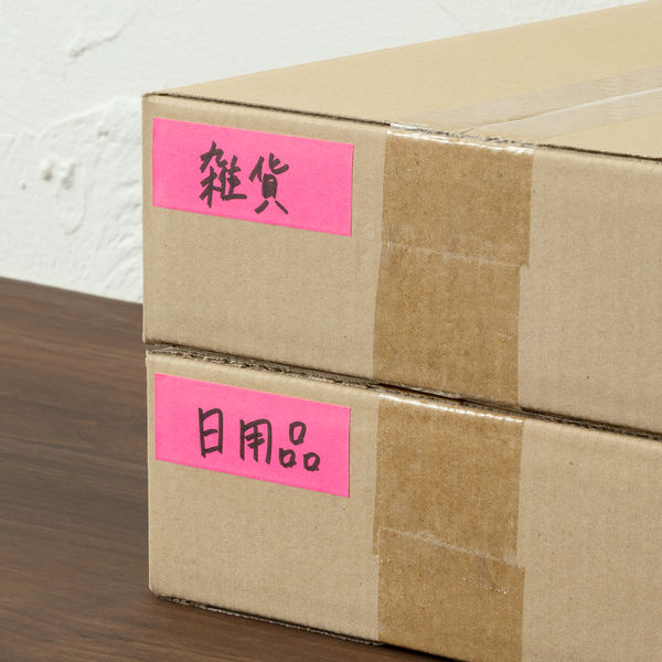 アスクル はたらく ロールふせん 25mm×10m巻 ビビッドピンク 1箱（2巻