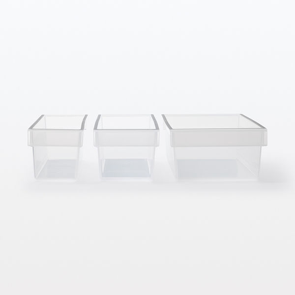 無印良品 冷蔵庫内 整理トレー 中 約9×30×高さ7cm 1セット（10個