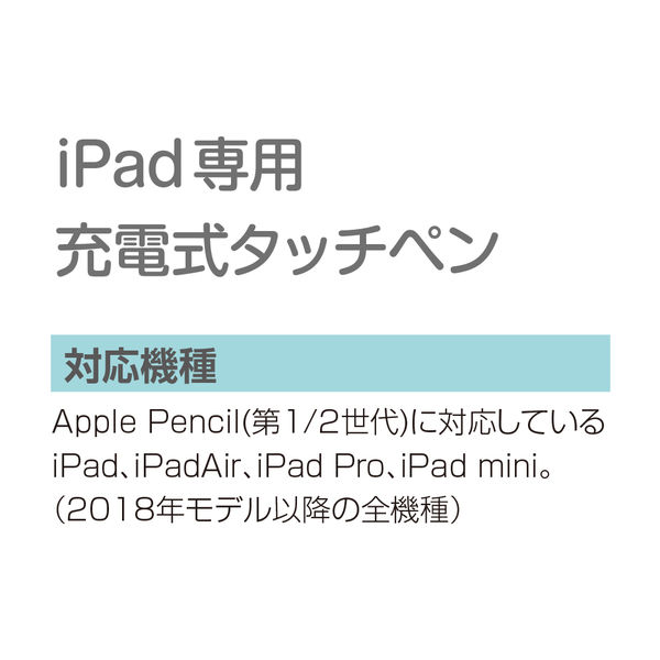 タッチペン iPad専用 充電式 ホワイト TPEN-001W 1個 ナカバヤシ