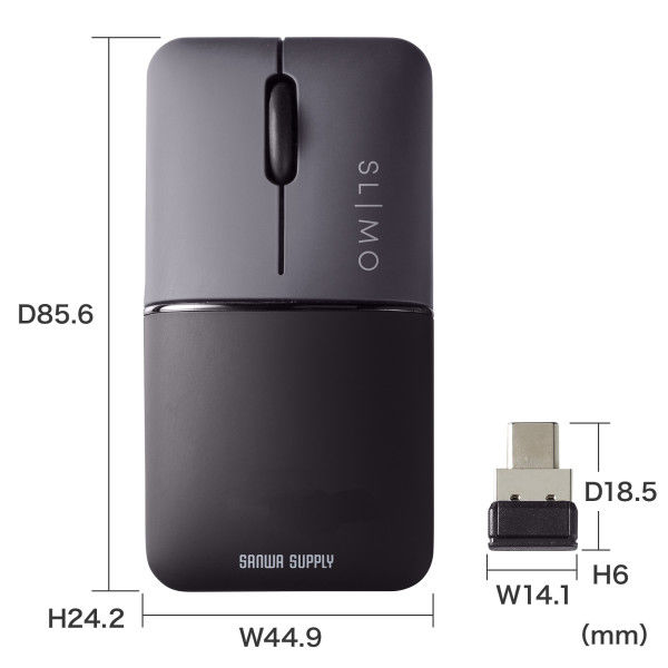 ワイヤレスマウス 無線 USB Type-C接続 超小型 静音 充電式 持ち運び 