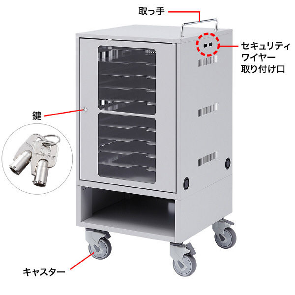 サンワサプライ タブレット収納保管庫（10台収納） 幅500×奥行510×高さ1000mm CAI-CAB23 1台（直送品）