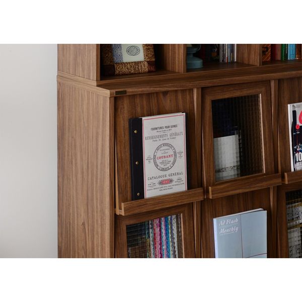 佐藤産業 NF ネフラス 6枚フラップ扉キャビネット ブラウン 幅1115