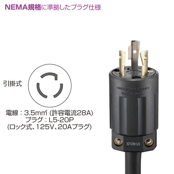 サンワサプライ 19インチサーバーラック用コンセント（20A） TAP