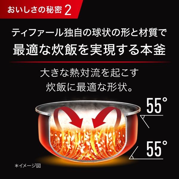 T-fal（ティファール） ザ・ライス 遠赤外線IH炊飯器 5.5合 ブラック RK8808JP 1台
