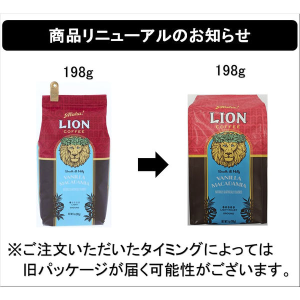 コーヒー粉】ライオンコーヒー バニラマカダミア 198g 1セット
